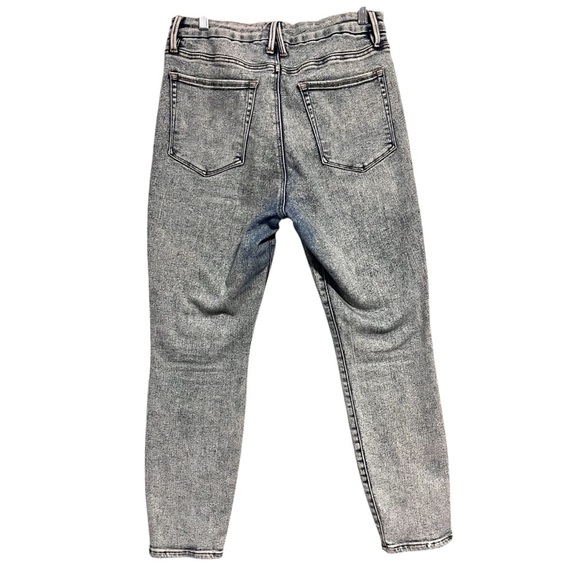 Good American Good Legs High Rise Chewed Hem Ankle Jeans Blue 837 Size 12/31 - Picture 7 of 11